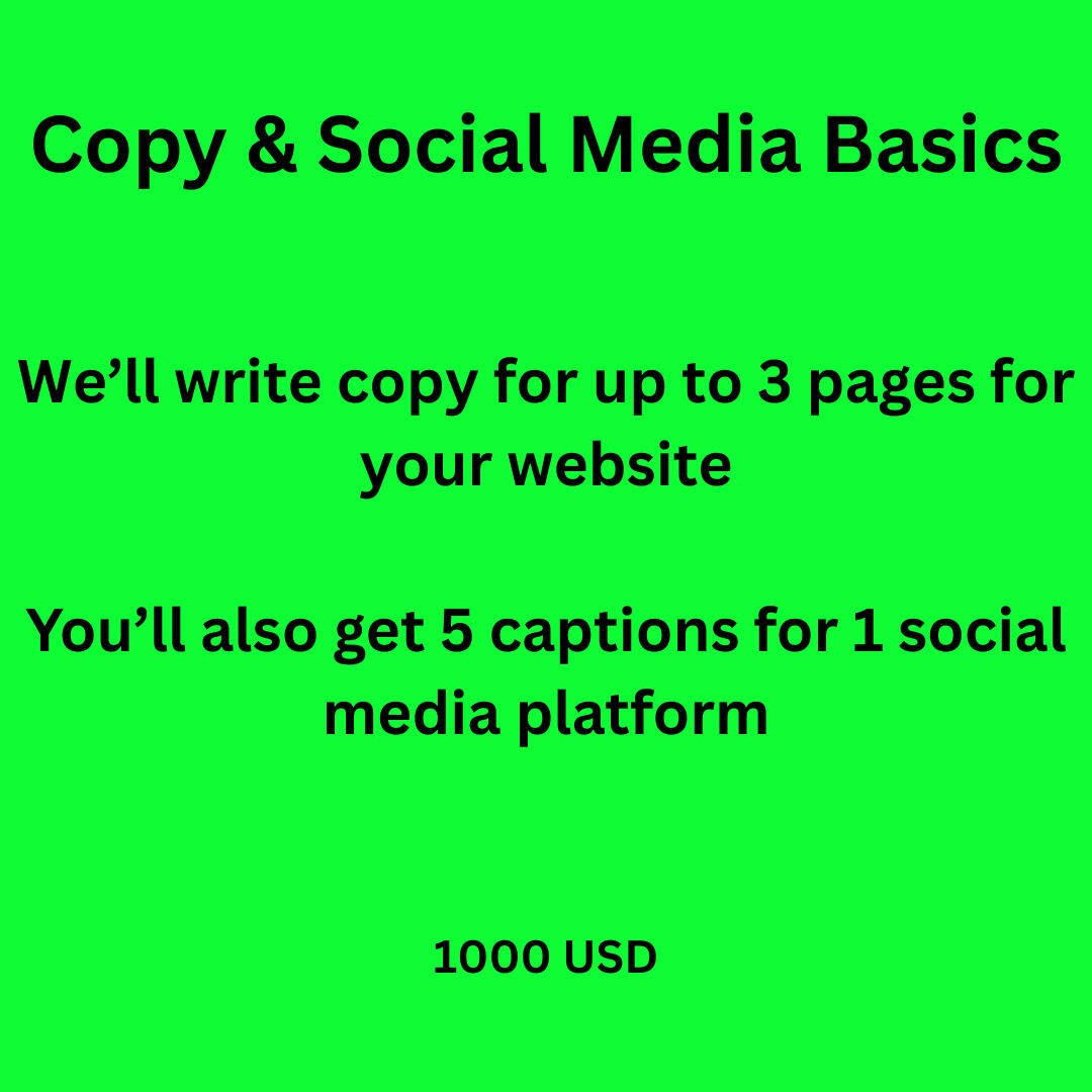 Copy &amp; Social Media Basics (1000 USD)